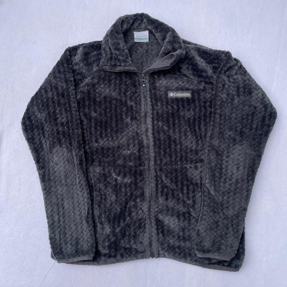 Columbia Sportswear Women’s Beech Forest Gray Fluffy Soft Fleece Zip-up Size S